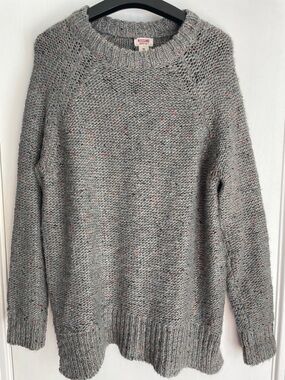 Mossimo Supply Co. Gray Crewneck Sweater with Multicolor Flecks